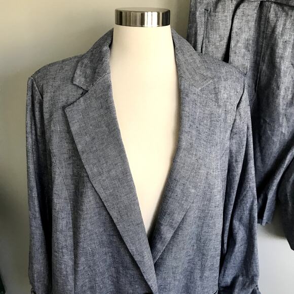 Lane Bryant Linen Cotton Blend Bermuda Shorts Suit Set Jacket 18 Shorts 20 NWT - Picture 3 of 15